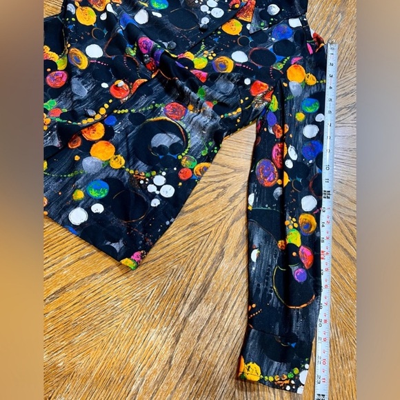 VINTAGE 70s psychedelic disco button down shirt dagger collar rainbow multicolor - Picture 9 of 13